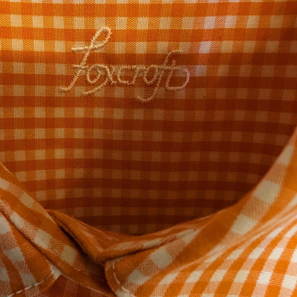 Foxcroft Women's Classic Oxford Orange and White Stripes Size 8 - Picture 2 of 4
